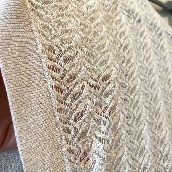 ✨ Worthington Lace Cream & Golden Sparkle Sweater Size XL LIKE NEW - Picture 7 of 10